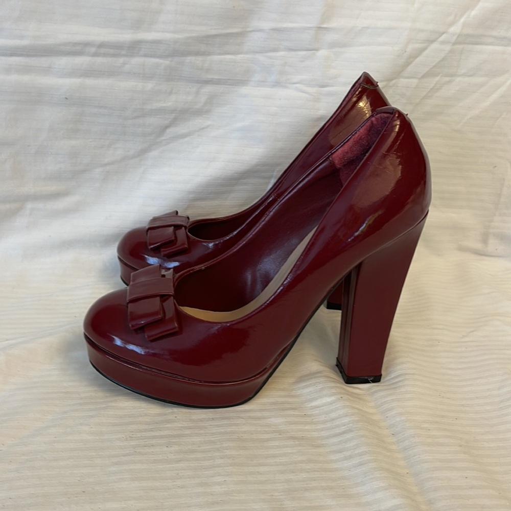 POUR La VICTOIRE Platform Heels Red Size 8 - Picture 9 of 13